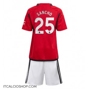 Manchester United Jadon Sancho #25 Prima Maglia Bambino 2023-24 Manica Corta (+ Pantaloni corti)